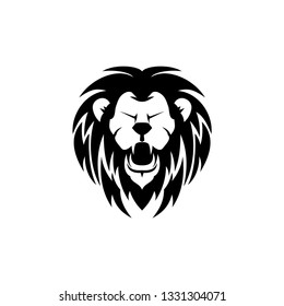 lion head on isolated white.vector design inspiration for logo