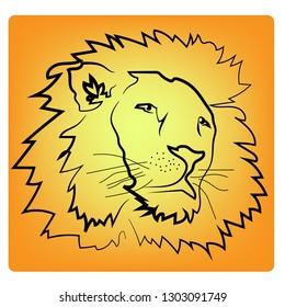 
lion head on light background
