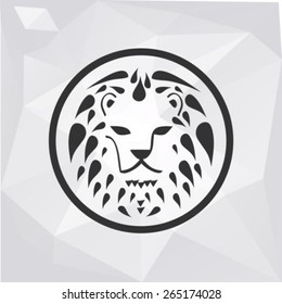 Lion head on polygon background