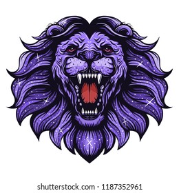 lion head on white background