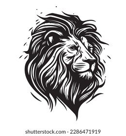 Lion head on a white background. Vector silhouette svg illustration. svg