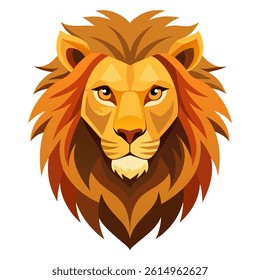 Lion head on white background.
