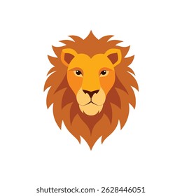 Lion head on white background