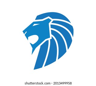 Lion head open mouth roaring logo design illustration, animal king icon design Vector illustration on white background