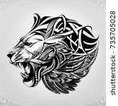 Lion head in the ornament