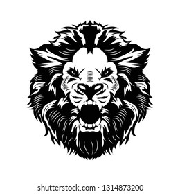 Lion head in the ornament. Usable as t shirt design, poster, logo, element design, etc. - Vector