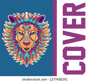 Lion head in the ornament - Vector 