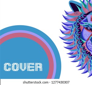 Lion head in the ornament - Vector 