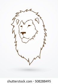 Lion head outline graphic vector