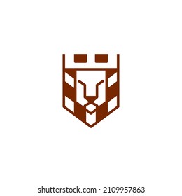 Lion Head Outline Logo Vector Icon Design