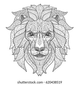 1,270 Adult coloring lion head Images, Stock Photos & Vectors ...