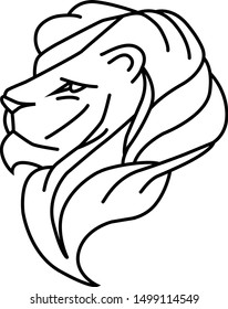 Lion Head Profile Lines Stock Vector (Royalty Free) 1499114549 ...