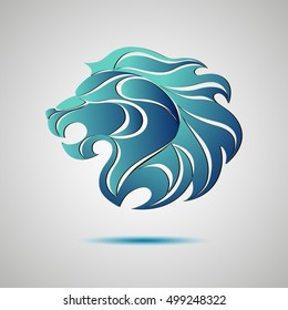 Lion head profile logo. Stock vector