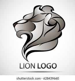 Lion head profile logo. Stock vector illustration