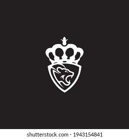 Lion head protection logo icon design illustration