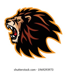 Lion Head Roar Logo Design Vector