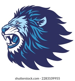 Lion Head Roar Logo Esport Mascot Design Vector