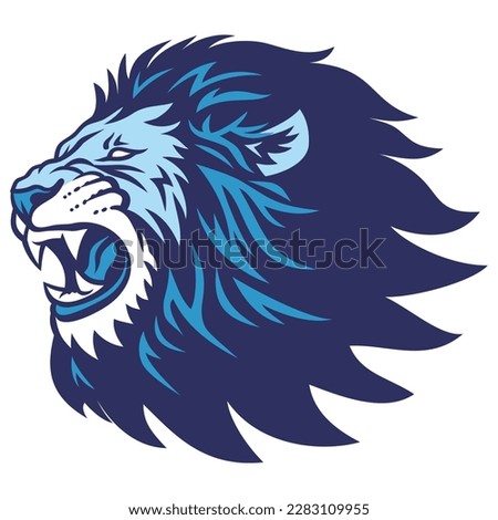 Lion Head Roar Logo Esport Mascot Design Vector