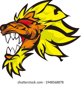 lion head roar vector illustration