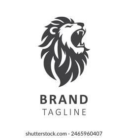 lion head roaring logo symbol vector illustration isolated white background