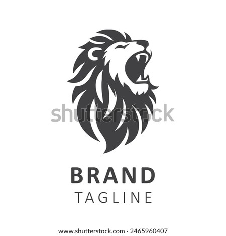 lion head roaring logo symbol vector illustration isolated white background
