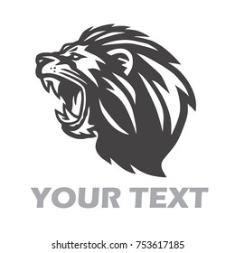 Lion Head Roaring Logo Template Vector