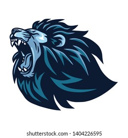 Lion Head Roaring Logo Vector Sports Mascot Icon Art