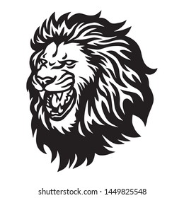 Lion Head Roaring Logo Vector Icon 