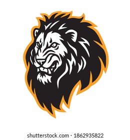 Lion Head Roaring Logo Vector Esport Mascot Illustration