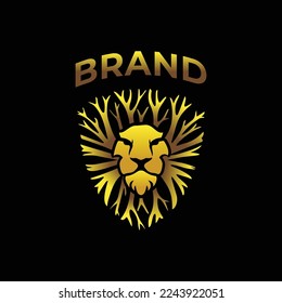 Gradiente del logotipo raíz de la cabeza del león