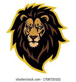 Lion Head Scar Logo Mascot Vector Design Template