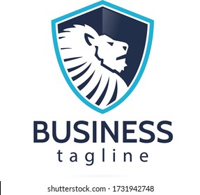 lion head security shield logo