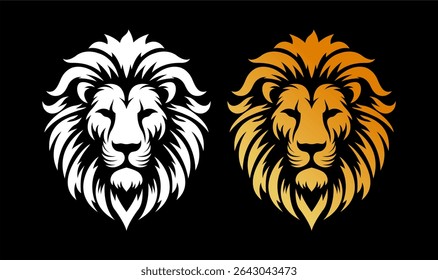 Lion Head Shape Vector for logo. Editable lion head symbol 
