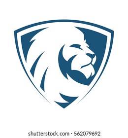 Lion Head Shield Blue