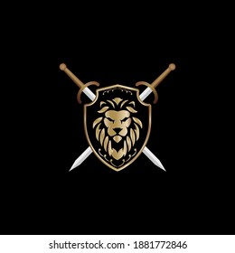 lion head and shield for logo