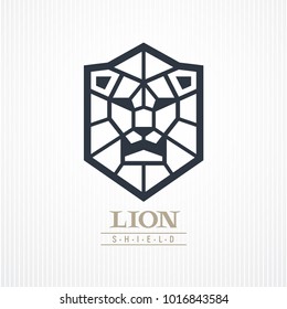Lion head shield logo. Eps8. RGB Global colors