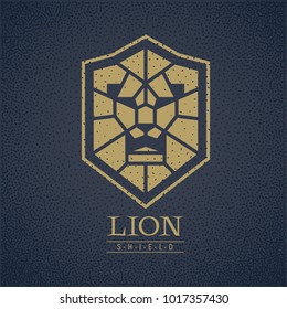 Lion head shield logo. Eps8. RGB Global colors