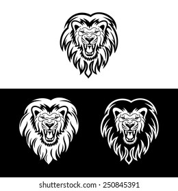 lion head in signs and labels