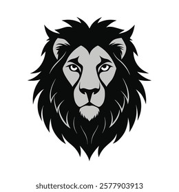 lion head silhouette design on a white background