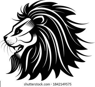 Diseño de silueta de cabeza de león, vector