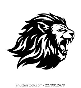 Lion head silhouette drawing icon svg