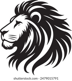 a lion head silhouette illustration