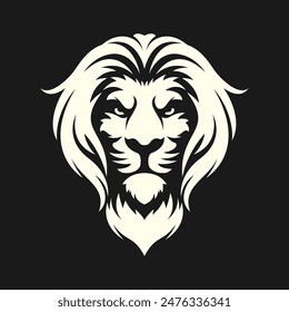 Diseño de Vector de ilustración de silueta de cabeza de león