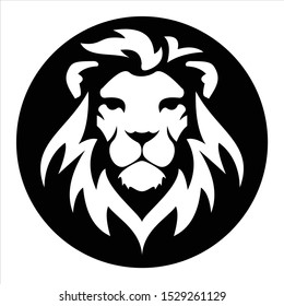 Lion Head Silhouette Logo design vector template