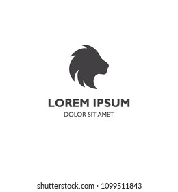 Lion head silhouette logo icon illustration