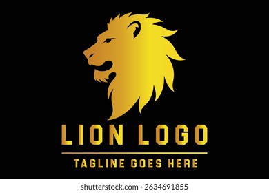 Lion Head Silhouette Logo Illustration for Bold Branding