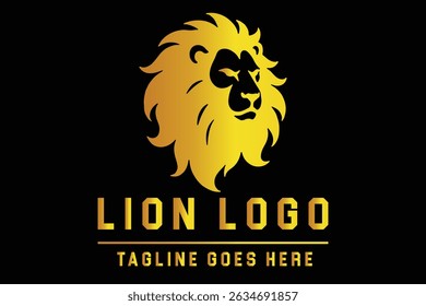Lion Head Silhouette Logo Illustration for Bold Branding