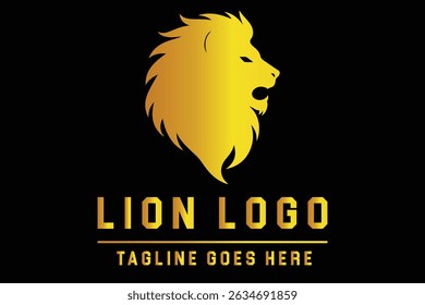 Lion Head Silhouette Logo Illustration for Bold Branding