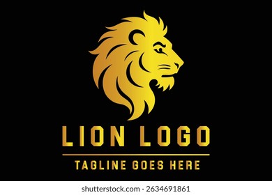 Lion Head Silhouette Logo Illustration for Bold Branding
