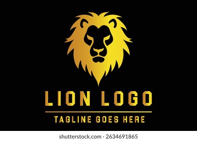 Lion Head Silhouette Logo Illustration for Bold Branding